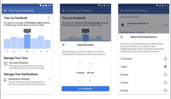 Facebook推出用户使用应用程序时间面板